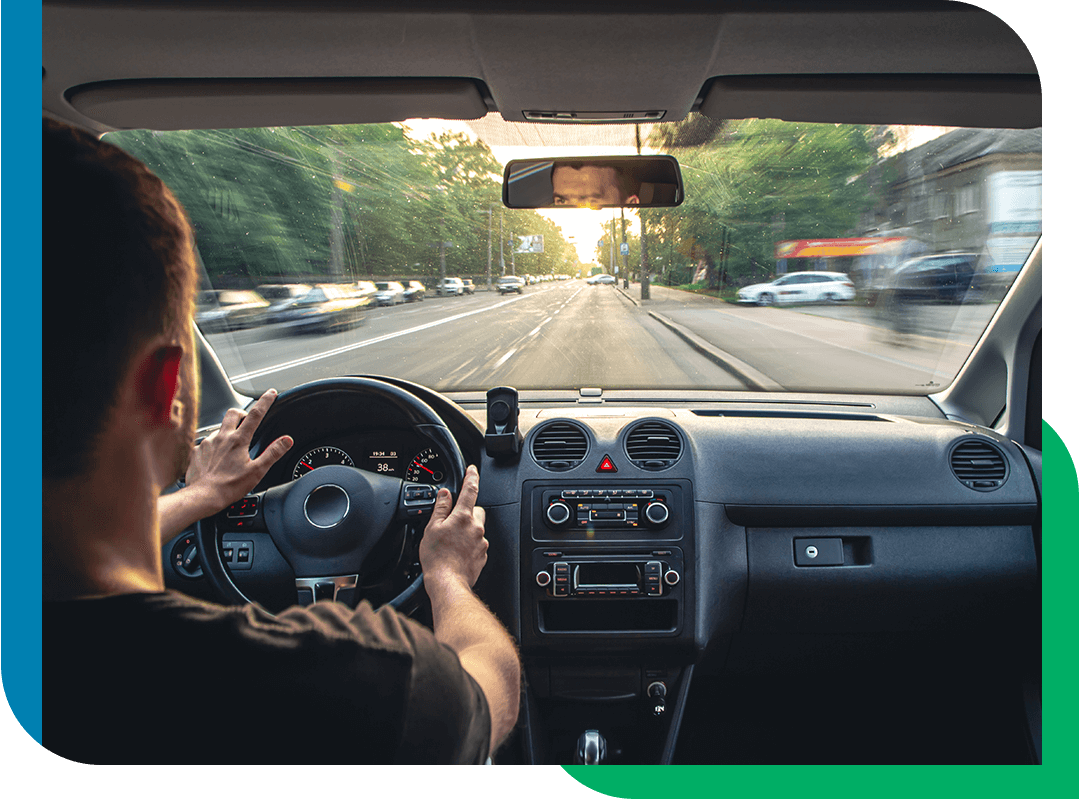 image of a man driving